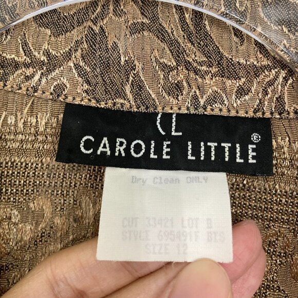 Vintage Carole Little size 12 Brown Abstract Soft Long Sleeve Relaxed Button Up - Picture 2 of 10